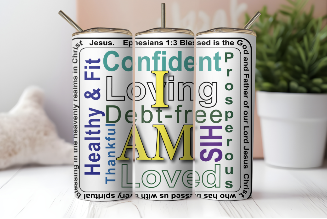 I AM..." 20oz Stainless Steel Tumbler: A Canvas of Self-Affirmation