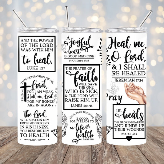 "Healing Faith" 20oz Stainless Steel Tumbler: A Sip of Comfort and Hope